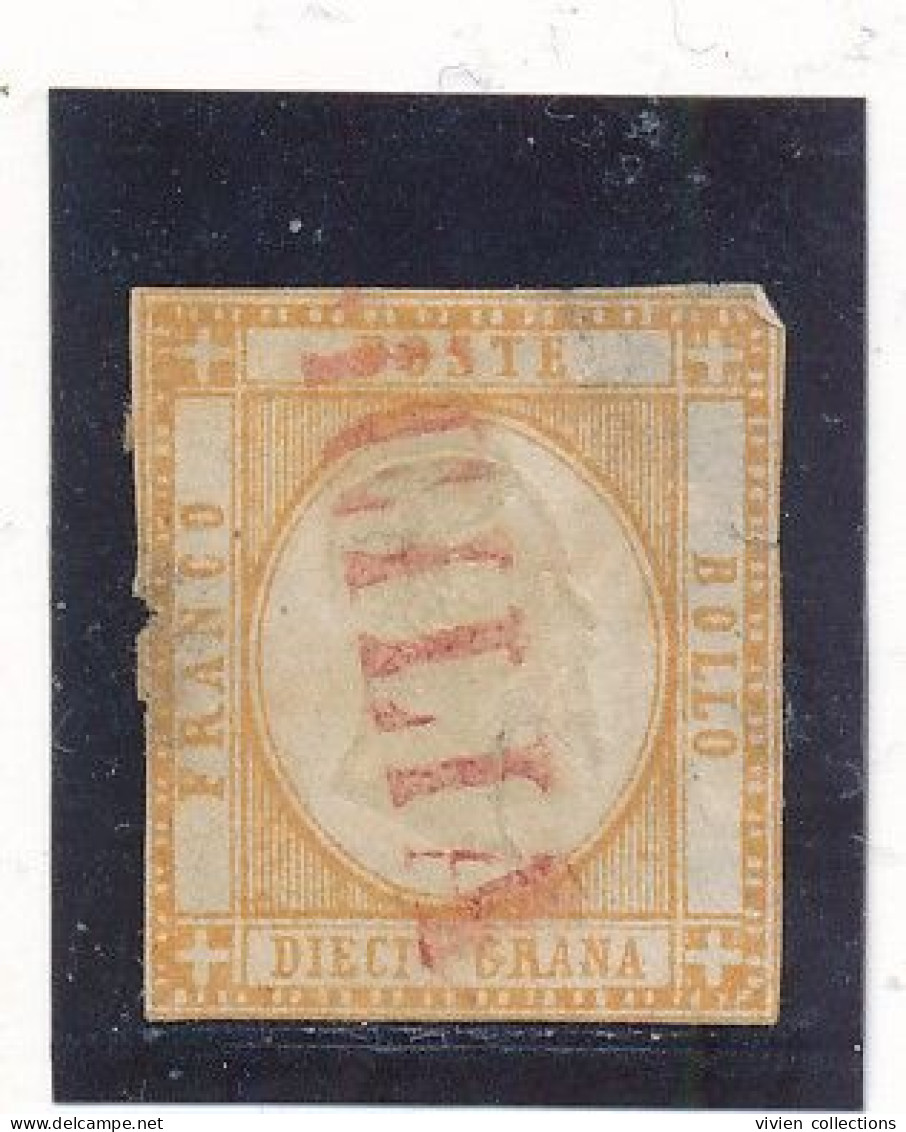 Italie Sicile N° 15 Oblitéré Cote (2015) 120 € Griffe Linéaire Sicilia En Rouge (état) - Sicilia