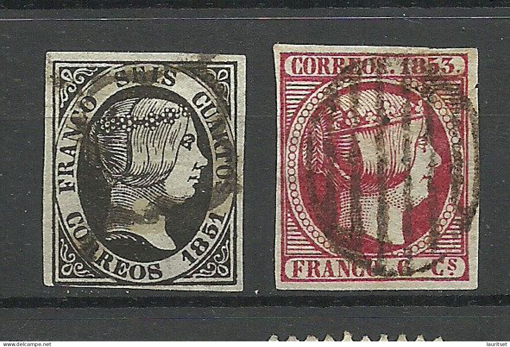 ESPANA Spain 1851-1853 Michel 6 & 17 O - Usados