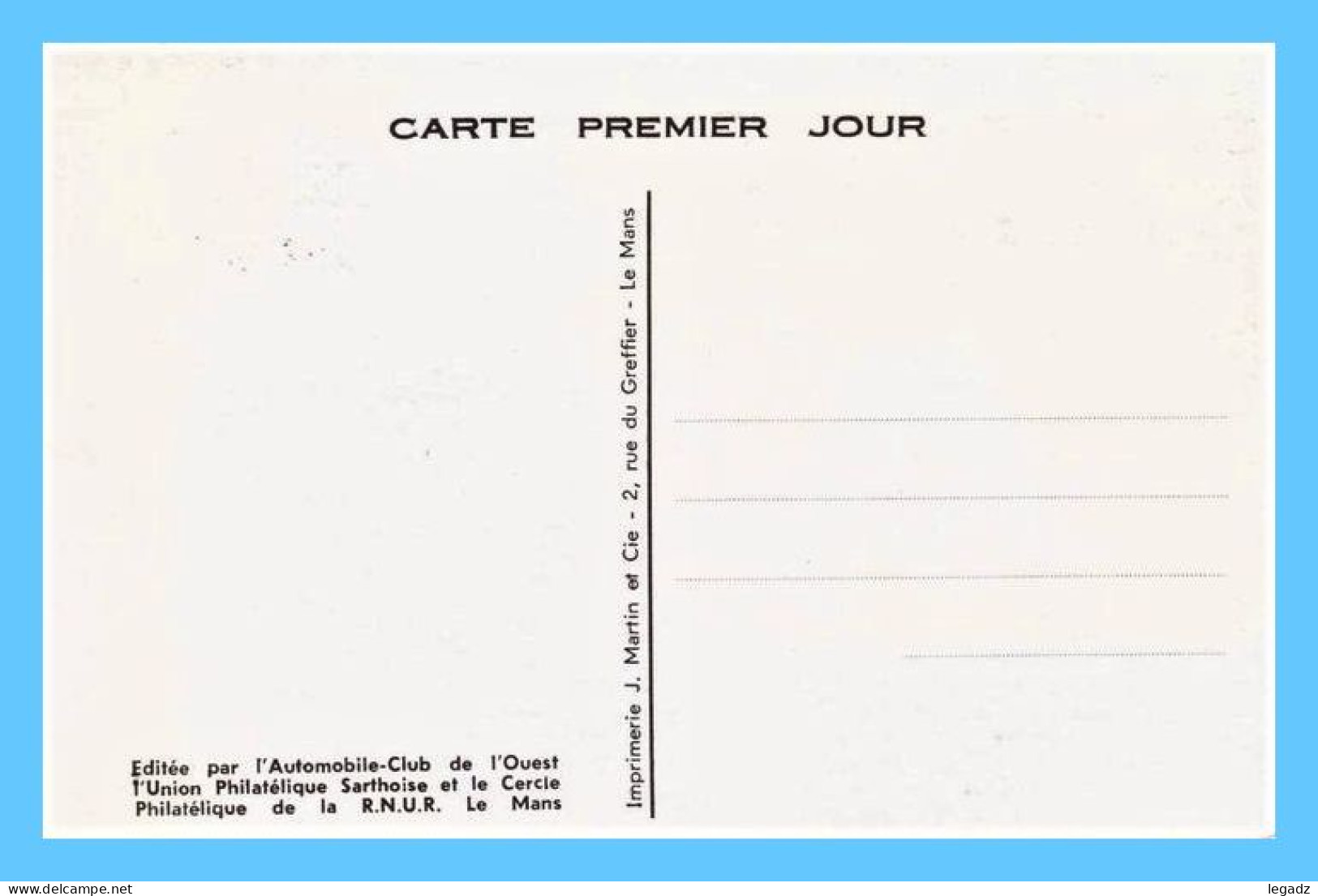 Carte 1er Jour - Le Mans (72) - 02 Juin 1973. 50e Anniversaire Des 24 Heures Du Mans - Le Mans