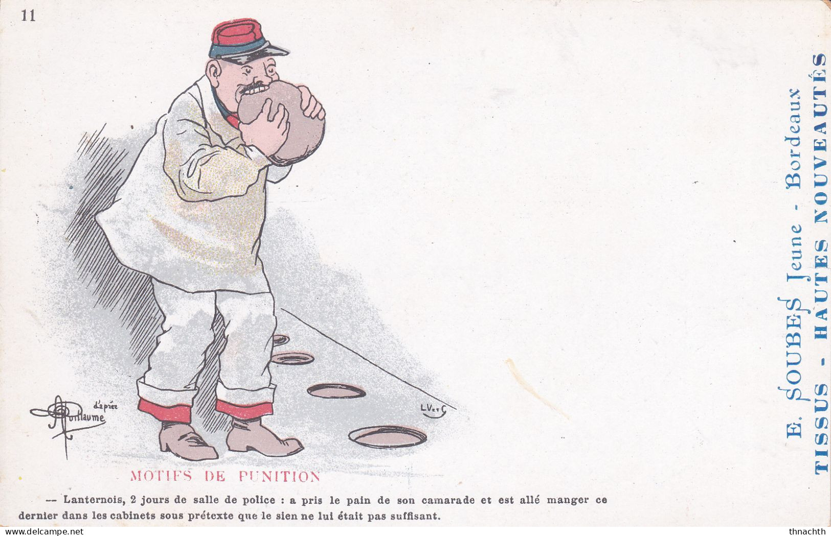 N°11 CPA ILLUSTRATEUR ALBERT GUILLAUME- HUMOUR - PUB E. SOUBES JEUNE - BORDEAUX - Guillaume