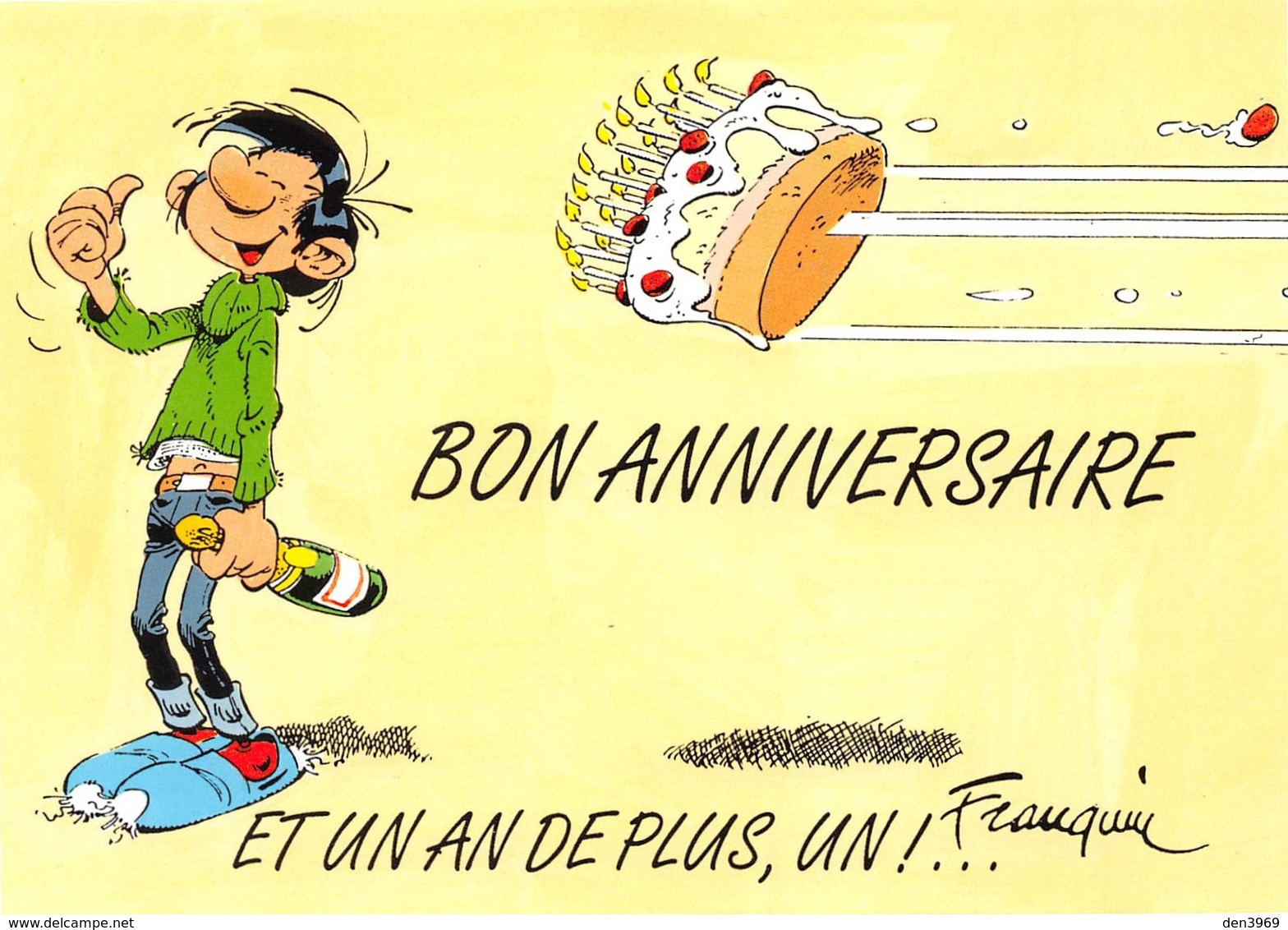 FRANQUIN . GRANDE CARTE ANNIVERSAIRE GASTON LAGAFFE . DALIX . 1993 .