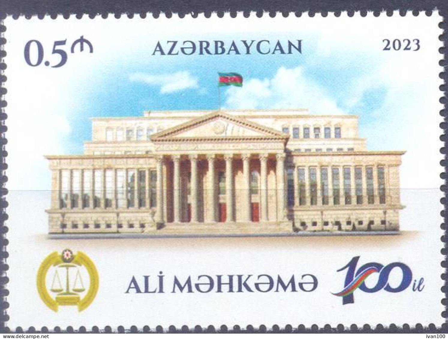 2023. Azerbaijan, Architecture, 100y Of The Ali Constitution Biulding, 1v, Mint/** - Aserbaidschan
