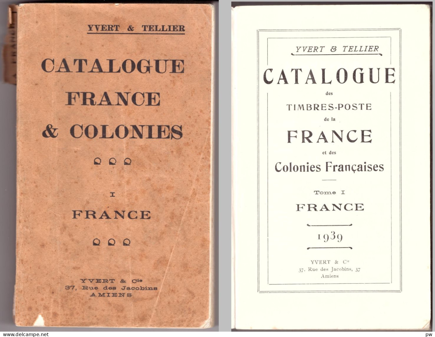 CATALOGUE YVERT ET TELLIER SPECIALISE 1939 TOME 1 FRANCE - Frankreich