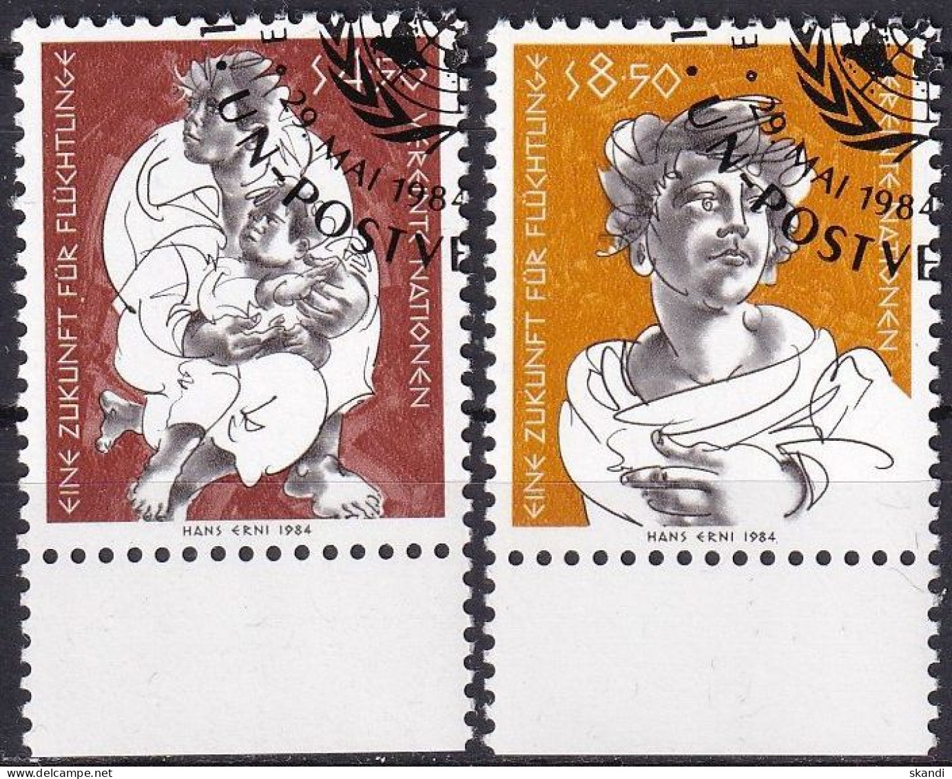 UNO WIEN 1984 Mi-Nr. 43/44 O Used - Aus Abo - Oblitérés