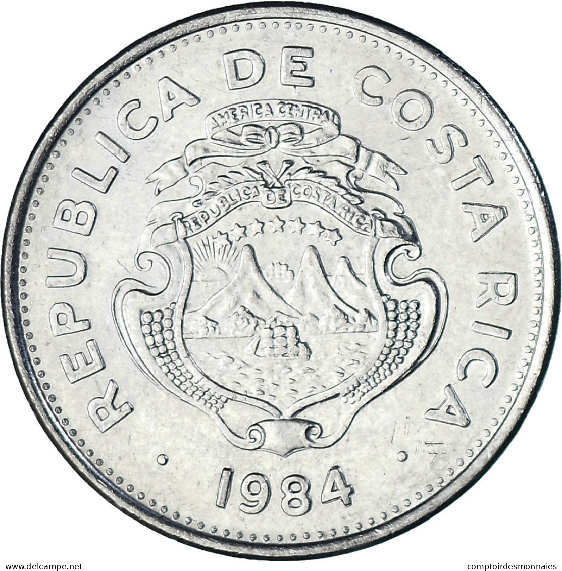 Monnaie, Costa Rica, 2 Colones, 1984, TTB, Acier Inoxydable, KM:211.2 - Costa Rica