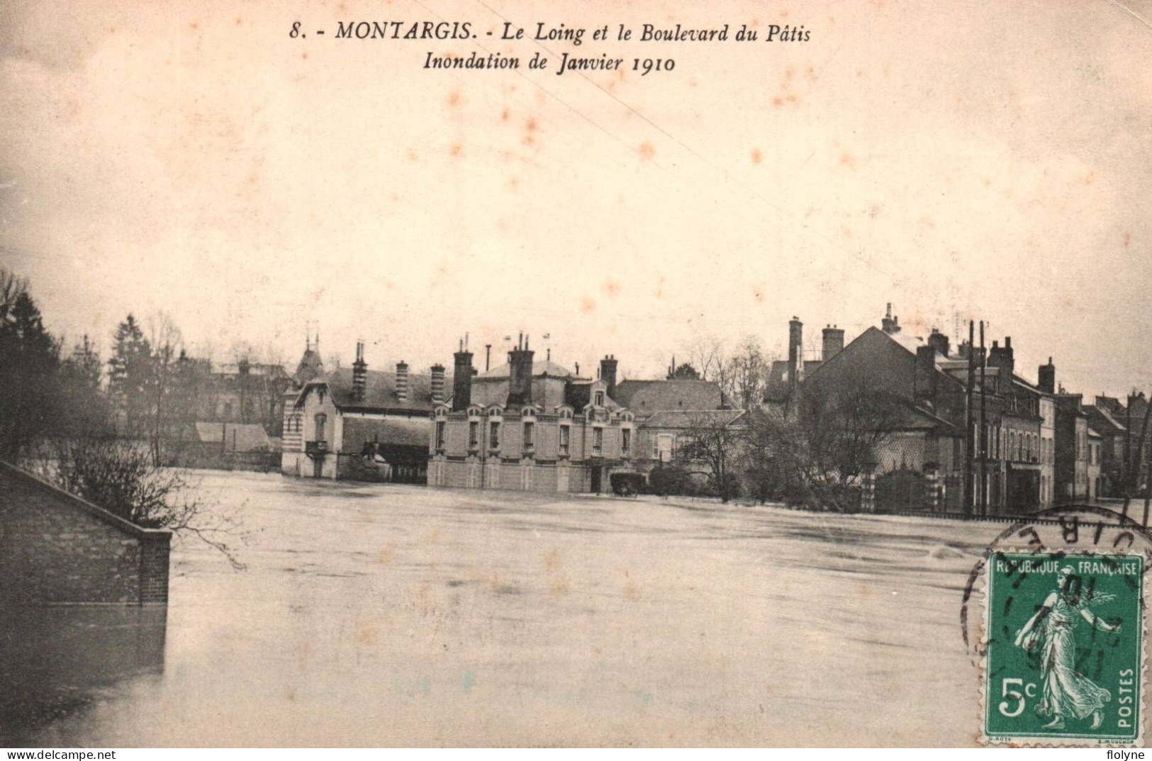 Montargis - Le Loing Et Le Boulevard Du Pâtis - Inondation De Janvier 1910 - Crue - Montargis