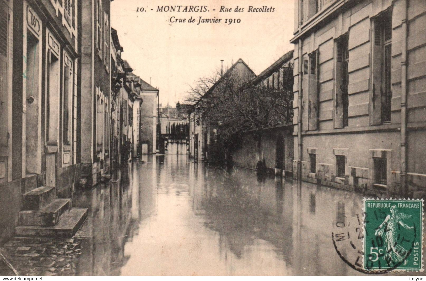 Montargis - La Rue Du Recollets - Crue De Janviers 1910 - Inondations - Montargis