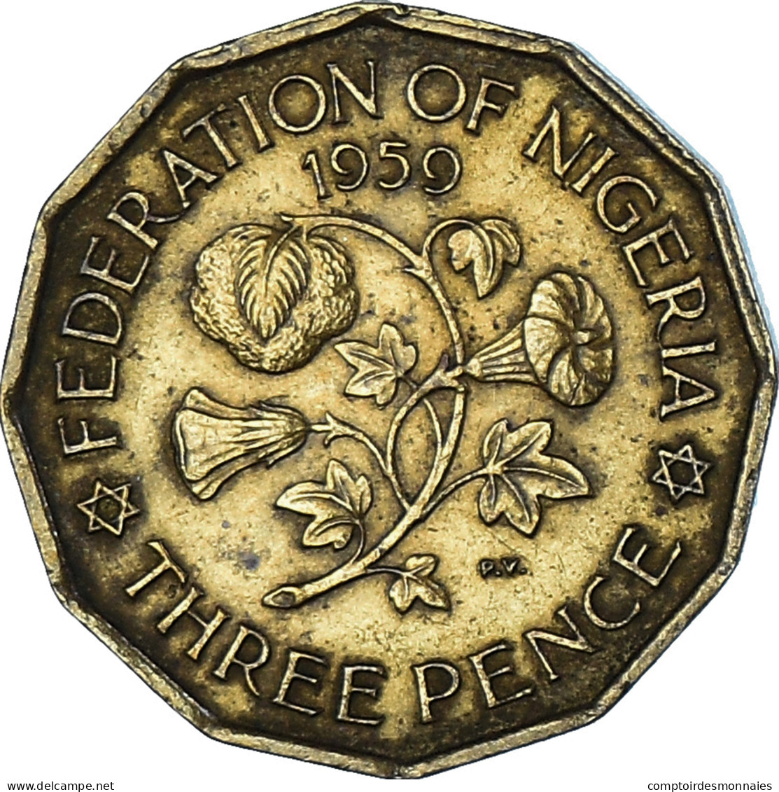 Monnaie, Nigéria, 3 Pence, 1959, TTB, Nickel-Cuivre, KM:20 - Nigeria