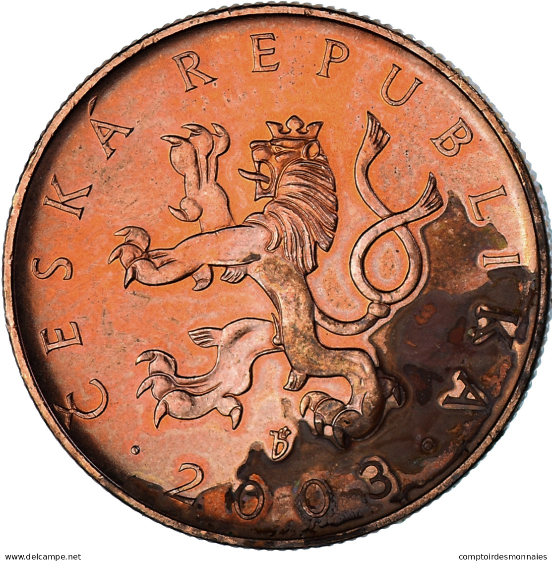 Monnaie, République Tchèque, 10 Korun, 2003, TTB, Acier Plaqué Cuivre, KM:4 - Tchéquie