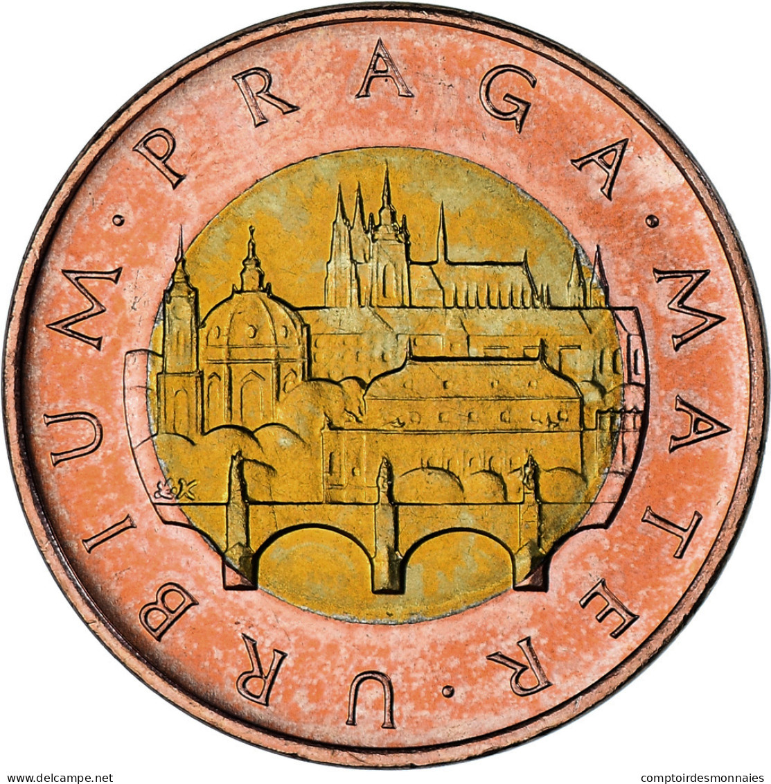 Monnaie, République Tchèque, 50 Korun, 1993, SPL, Bimétallique, KM:1 - Czech Republic