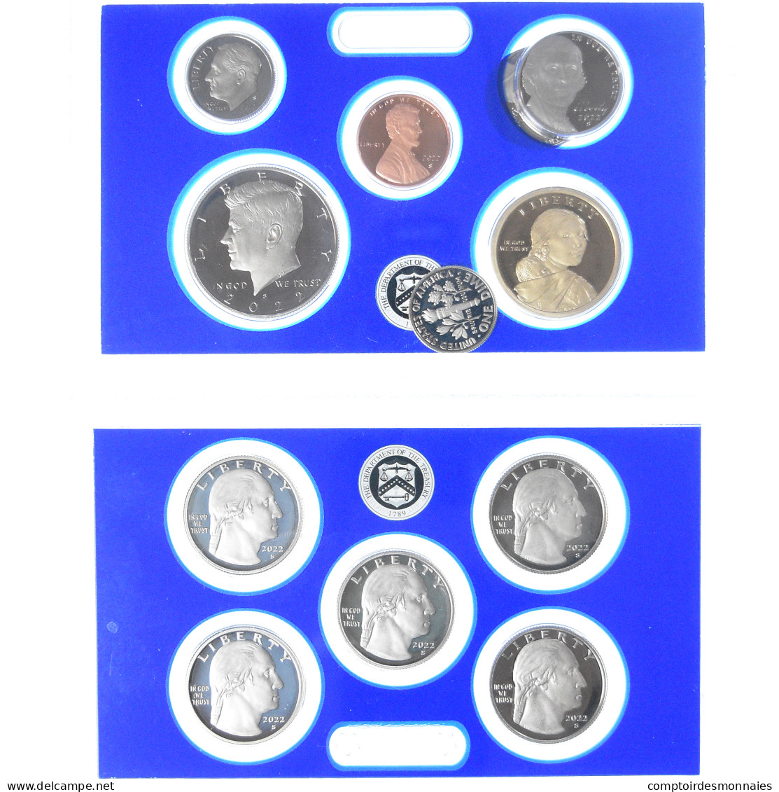 Monnaie, États-Unis, 2 Coffrets - 10 Monnaies, 2022, San Francisco, 2 Coffrets - Proof Sets