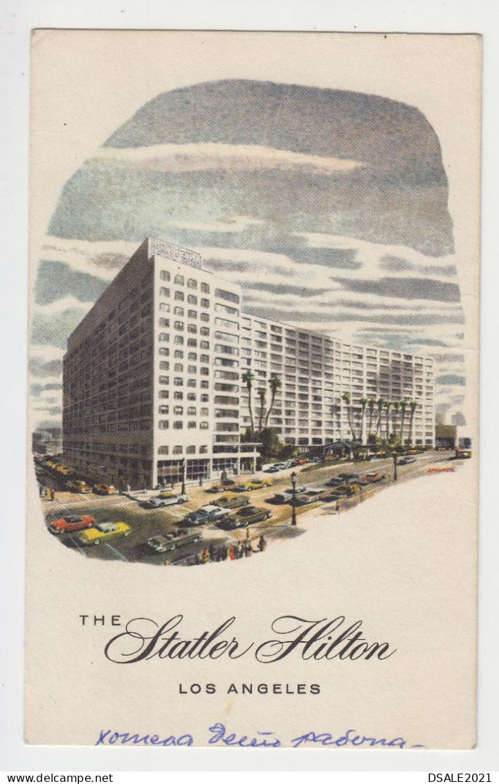 USA United States LOS ANGELES The Statler Hilton Hotel On Wilshire Boulevard View Vintage Postcard (9323) - Los Angeles