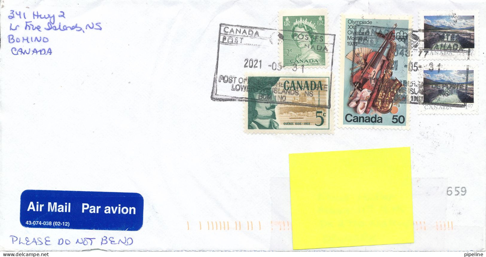 Canada Cover Sent To Denmark 31-5-2021 Topic Stamps - Brieven En Documenten