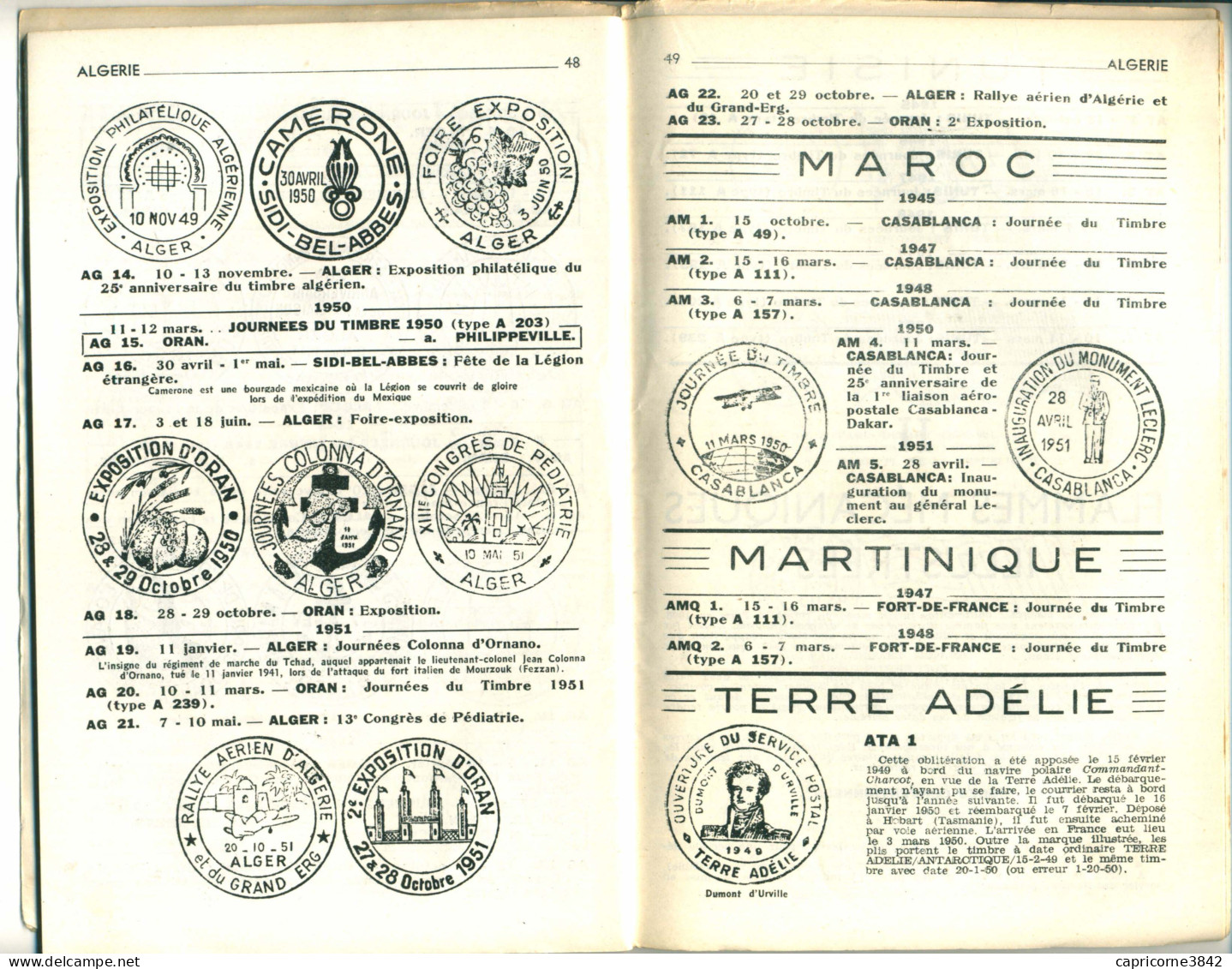 CATALOGUE COMPLET DES OBLITERATIONS ILLUSTRÉES 1898-1951 - 1ere EDITION De 1952 - ARTHUR LAFON  - Frankrijk