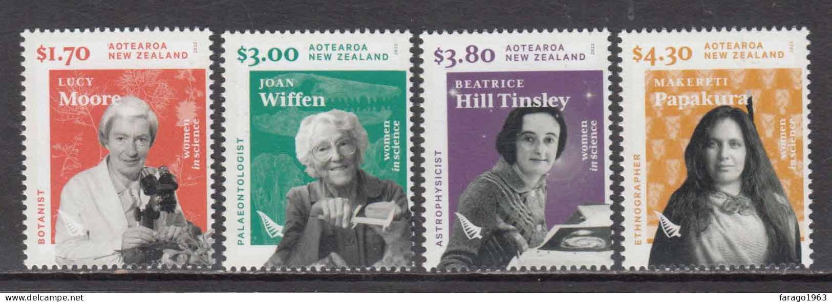 2022 New Zealand Women In Science Complete Set Of 4 MNH @ BELOW FACE VALUE - Ungebraucht