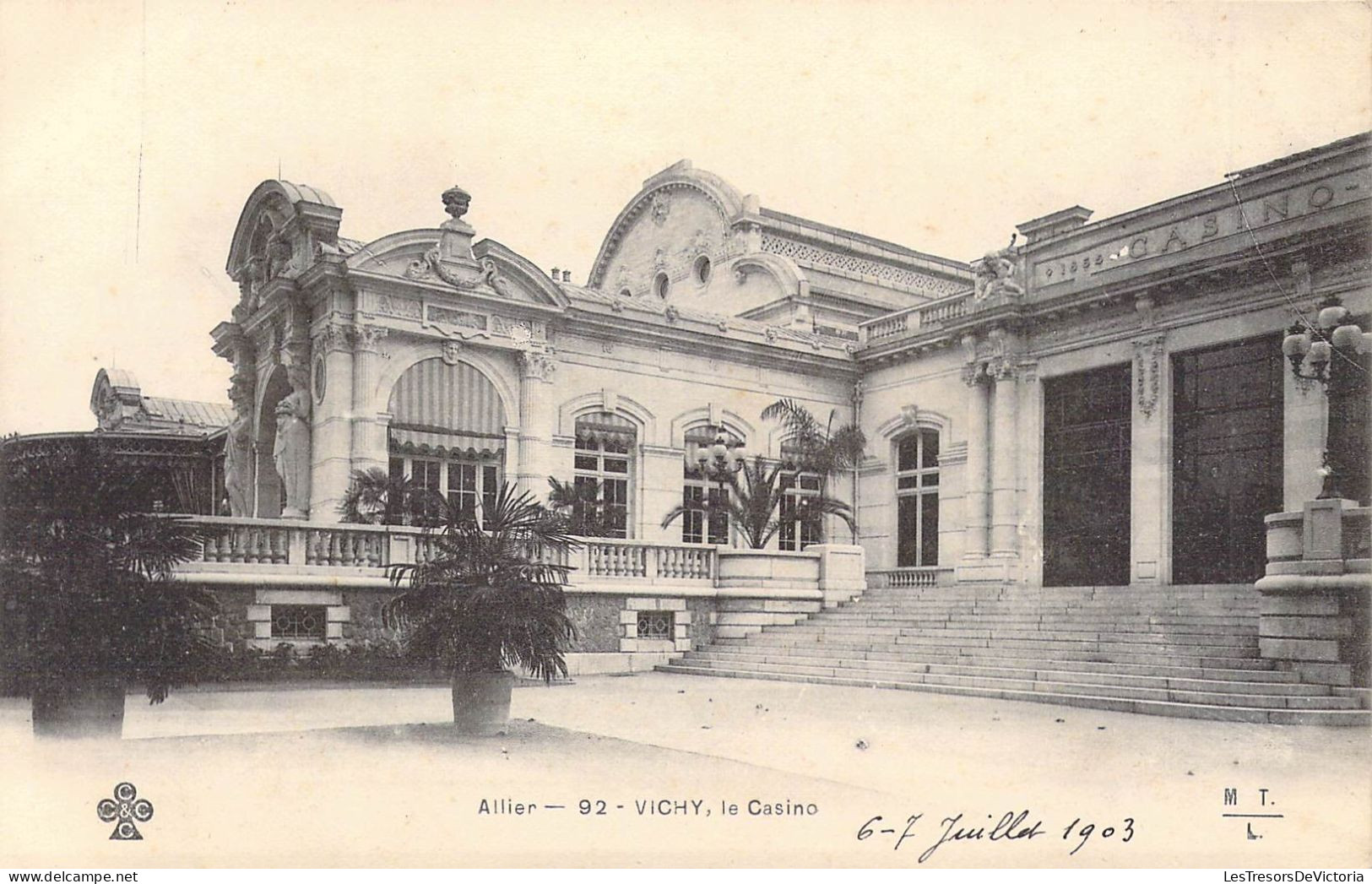 FRANCE - 03 - VICHY - Le Casino - Juillet 1903 - Carte Postale Ancienne - Vichy