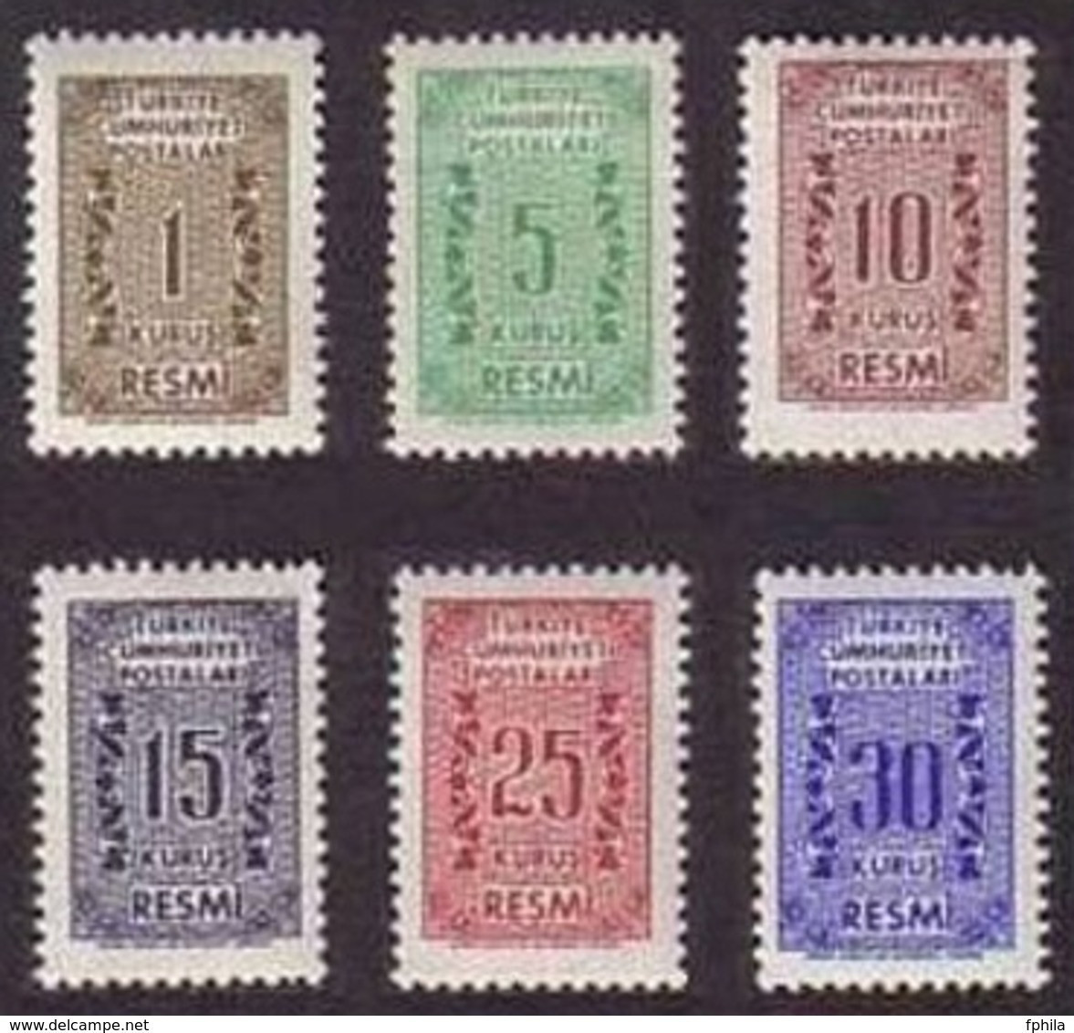 1962 TURKEY OFFICIAL STAMPS MNH ** - Dienstmarken