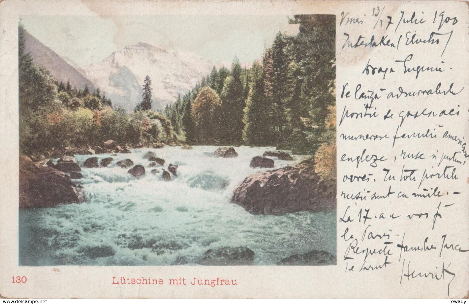 Suisse - Lutschine Mit Jungfrau - Stamp - Sent To Ulmeni (Salcia, Teleorman) - Sent