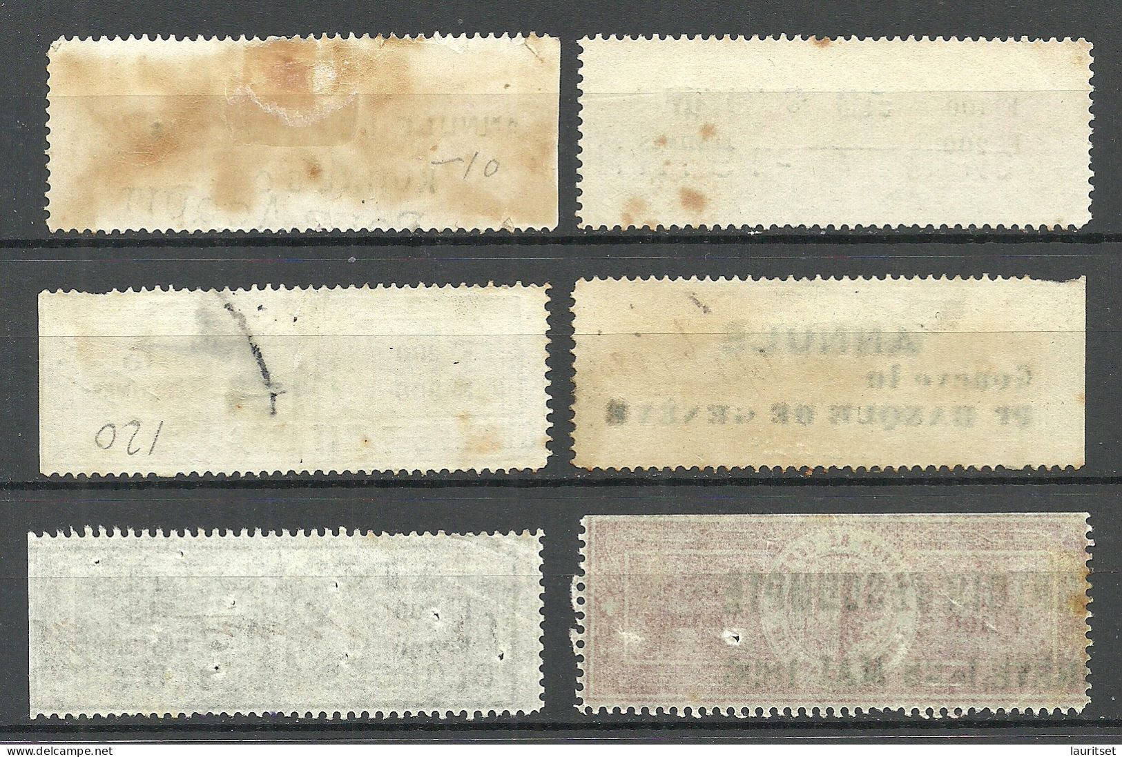 SCHWEIZ Switzerland O 1878-1896 Canton De Genève Timbre Estampillé Revenue Tax Steuermarken, 6 Pcs - Revenue Stamps