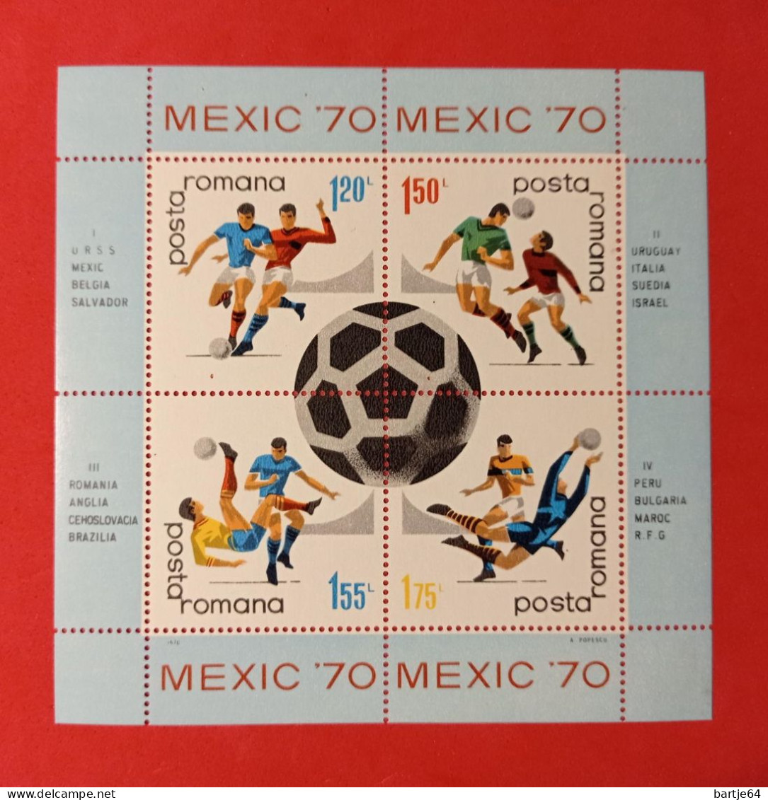 1970 Romania - Blok Postfris - 1970 – Mexico