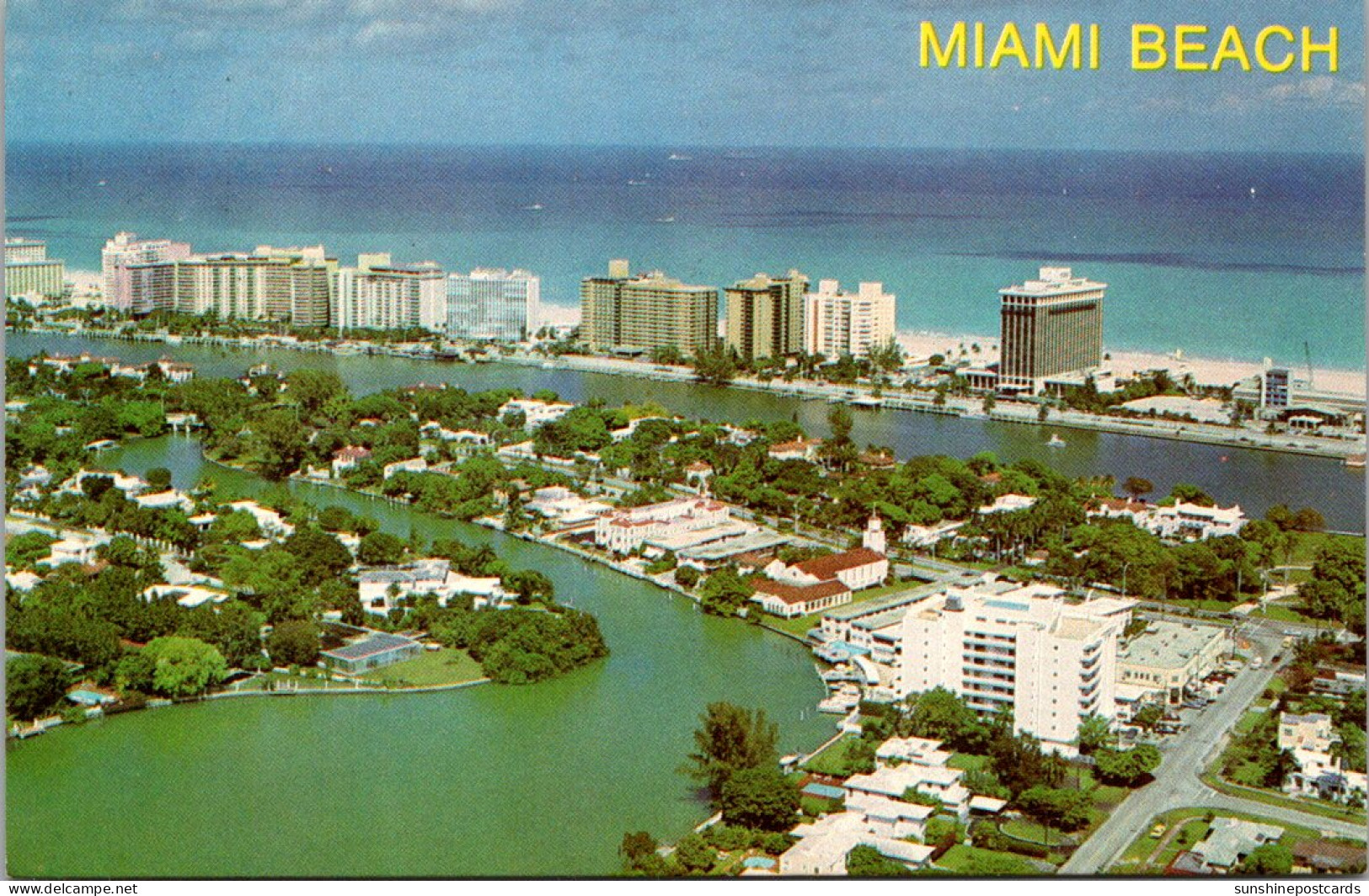 Florida Miami Beach Aerial View Showing Ocean Front Hotels - Miami Beach