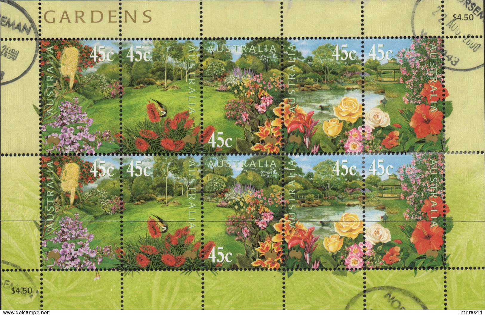 AUSTRALIA 2000 "GARDENS" SHEET VFU - Blocks & Sheetlets