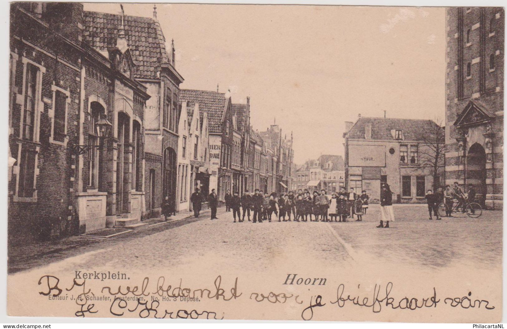 Hoorn - Kerkplein Met Veel Volk - Zeer Oud - Hoorn