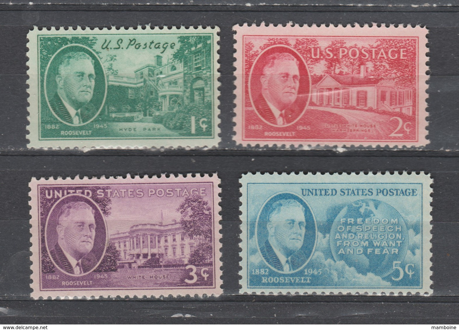 USA  1945  N° 482 / 85  Neuf  XX  Pr. Roosevelt = 4 Valeurs - Ongebruikt