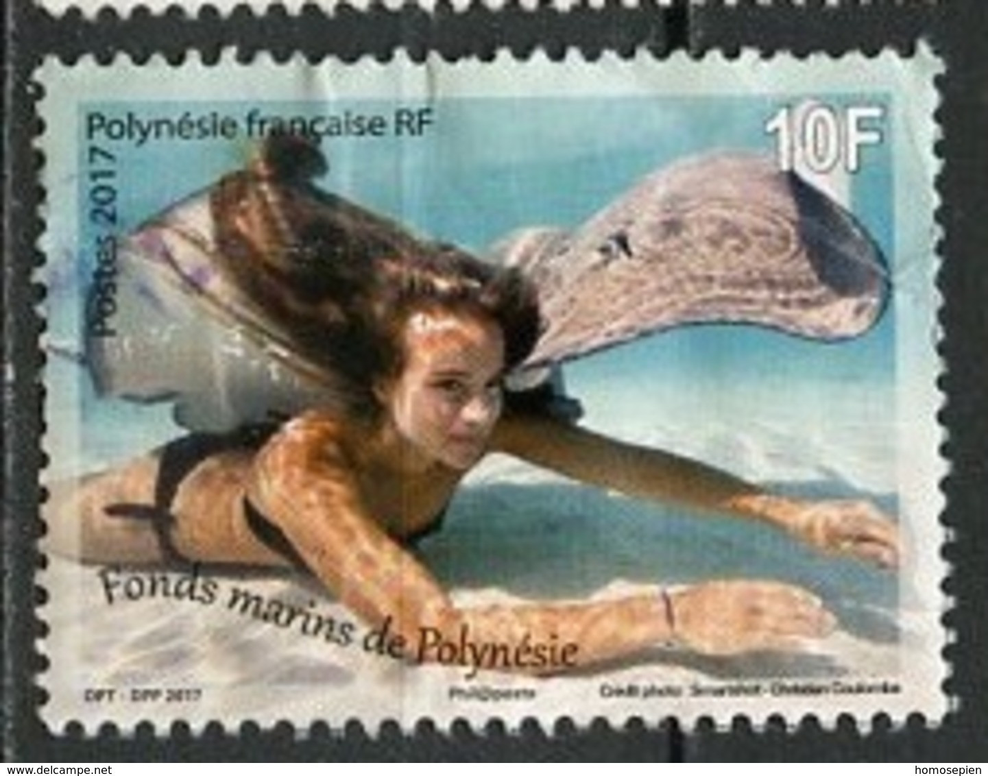 Polynésie Française - Polynesien - Polynesia 2017 Y&T N°1151 - Michel N°(?) (o) - 10f Fonds Marins - Used Stamps