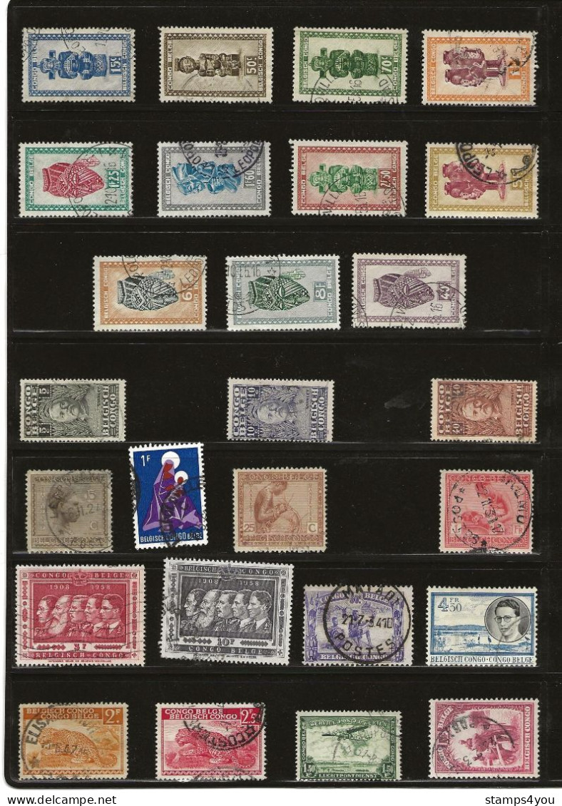 Lot De Timbres Oblitérés Congo Belge - Andere & Zonder Classificatie