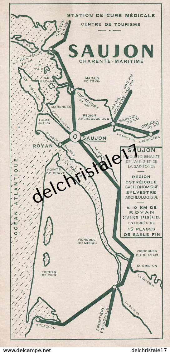 17 0066 SAUJON CHARENTE INFÉRIEURE Dépliant Touristique De La Station De Cure Médicale Et De Repos De SAUJON - Ainhoa