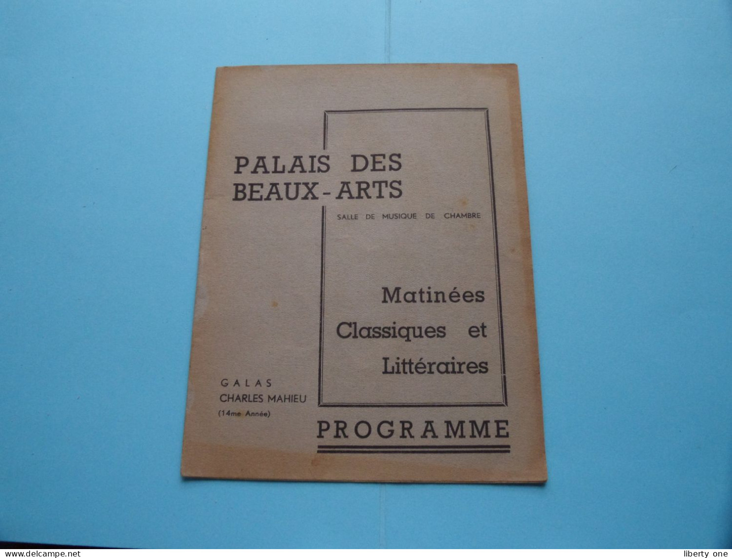 Palais Des BEAUX-ARTS Matinées Classiques Et Littéraires > Dir CHARLES MAHIEU " Programme 1940/41 ( Voir / Zie SCANS ) ! - Programs