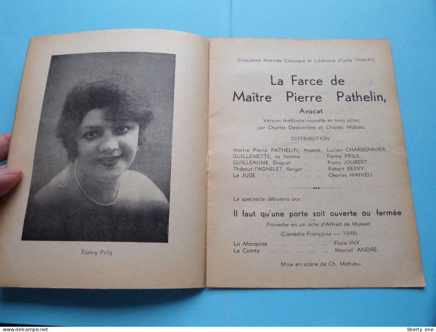 Palais Des BEAUX-ARTS Matinées Classiques Et Littéraires > Dir CHARLES MAHIEU " Programme 1940/41 ( Voir / Zie SCANS ) ! - Programmi