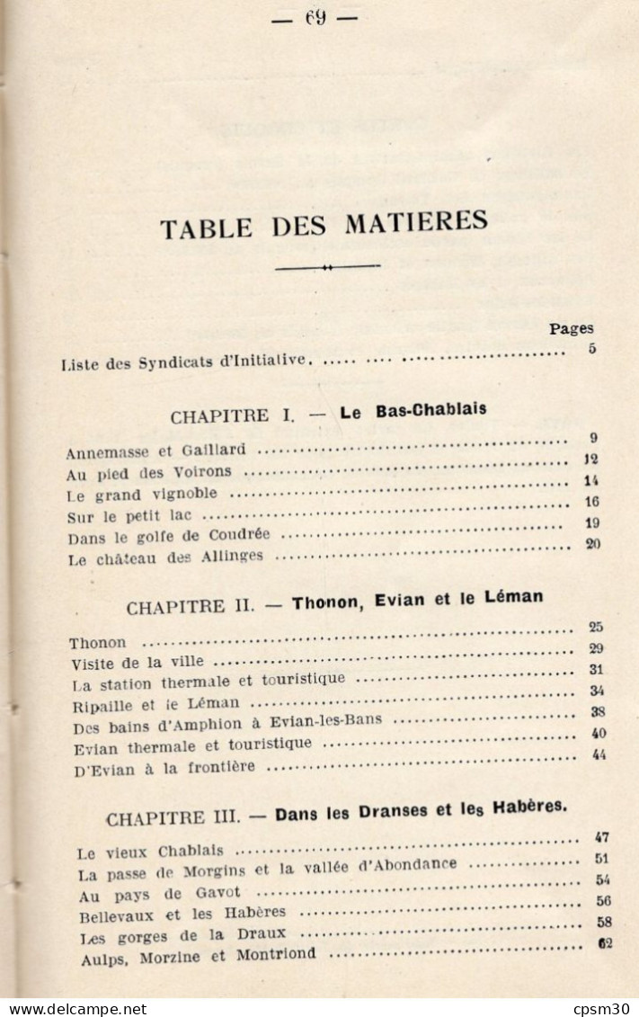 Livre - La Savoie, Tome III, Arrondissement De Thonon, 72 Pages, 1934 - Alpes - Pays-de-Savoie