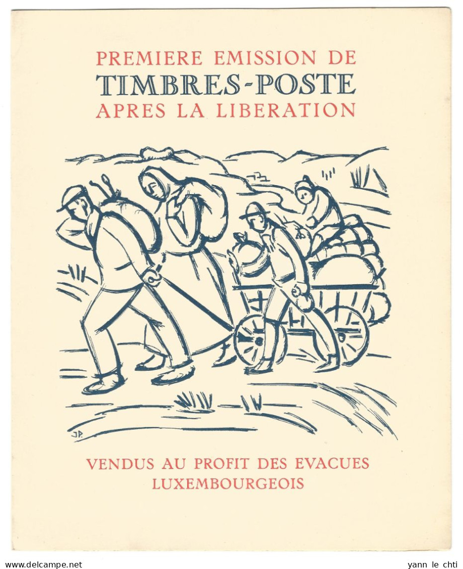 Premiere Emission Apres La Liberation Au Profit Des Evacués Luxembourgeois 1944 Surcharge 370 - 381 WW2 - 1944 Charlotte De Perfíl Derecho