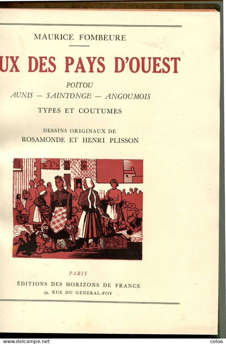 Maurice FOMBEURE Ceux Des Pays D’Ouest Types Et Coutumes 1943 - Haute Couture