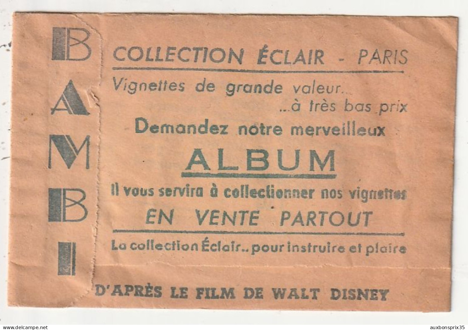 POCHETTE COLLECTION ECLAIR - D'APRES LE FILM DE WALT DISNEY - BAMBI - 1942 - Französische Ausgabe