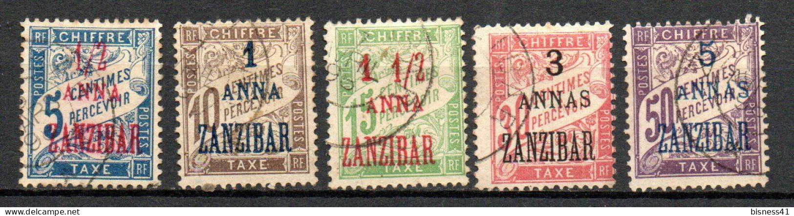 Col33 Zanzibar Colonie Française Taxe 1897 N° 1 à 5 Oblitéré Cote : 85,00€ - Usati