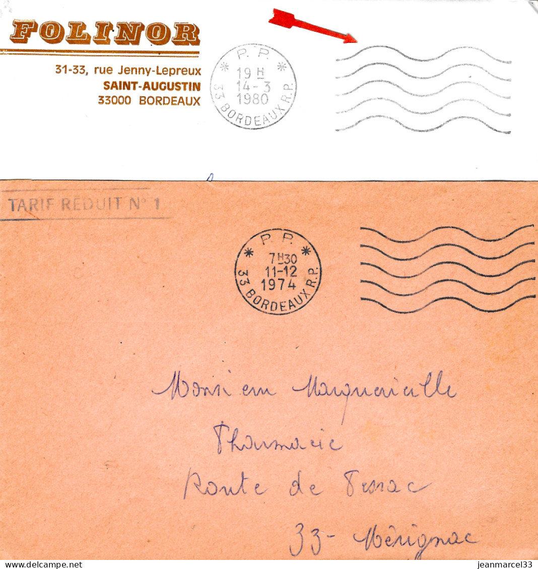 Curiosité Sur Lettre 2 Flammes SECAP En Port Payé O= Les 5 Lignes Ondulées Sont Montantes Et Descendantes - Cartas & Documentos