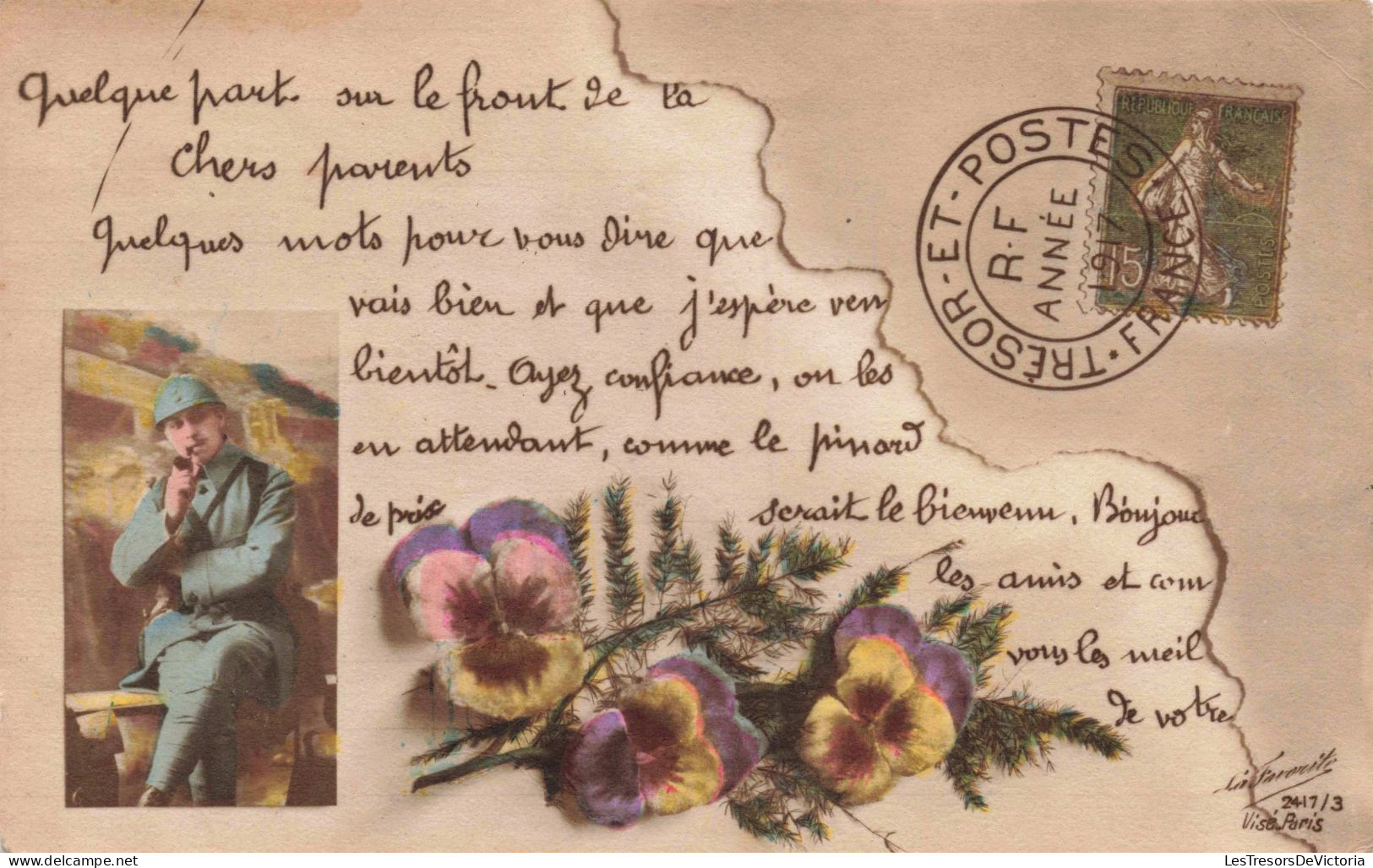 MILITARIA - Lettre D'un Soldat à Sa Cousine - Première Guerre - Carte Postale Ancienne - Autres & Non Classés