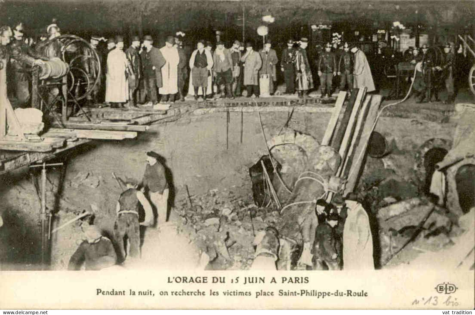 ÉVÉNEMENTS - L'Orage Du 15 Juin à Paris - Recherche Des Victimes Place Saint Philippe Du  Roule - L 146358 - Catastrophes