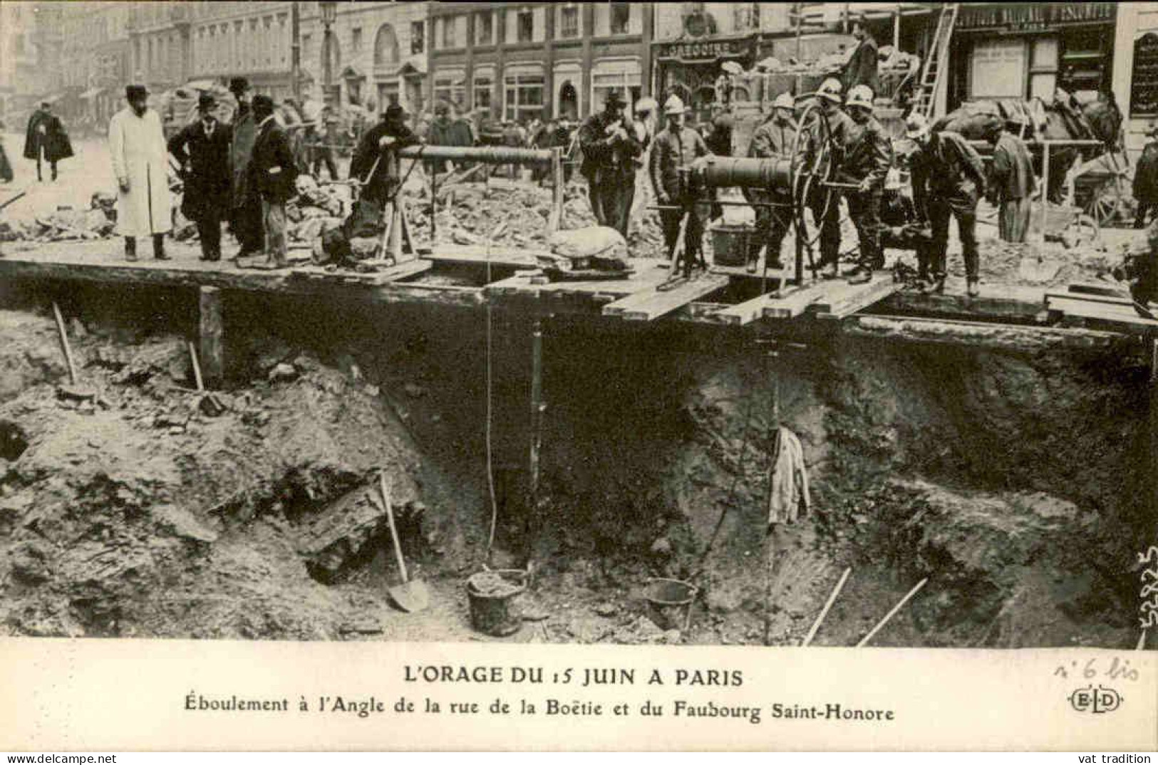 ÉVÉNEMENTS - L'Orage Du 15 Juin à Paris - Éboulements à L' Angle De La Rue Boëtie Et Du Faubourg St Honoré - L 146362 - Catastrophes