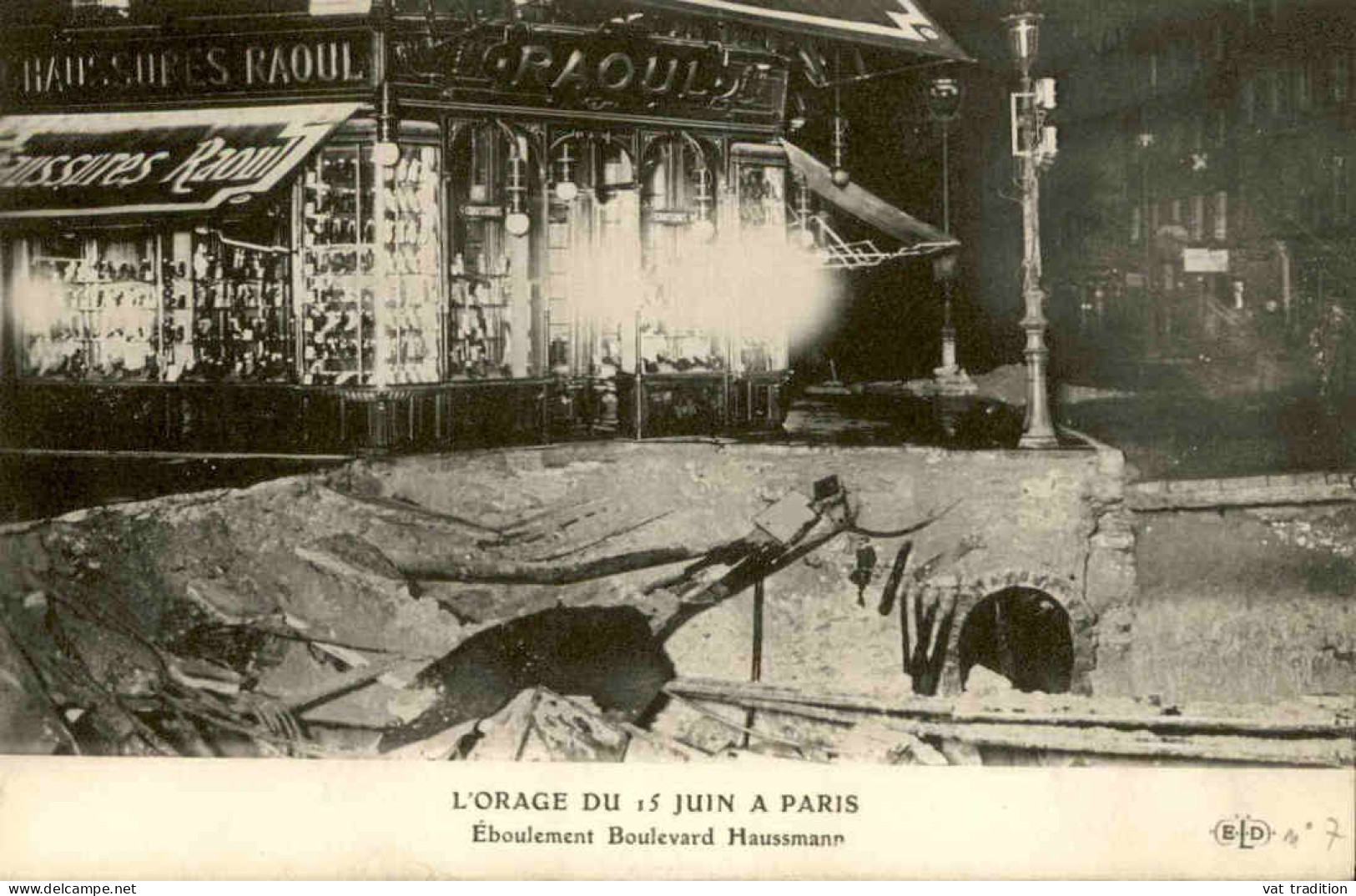 ÉVÉNEMENTS - L'Orage Du 15 Juin à Paris - Éboulements Boulevard Haussmann - L 146363 - Catastrophes