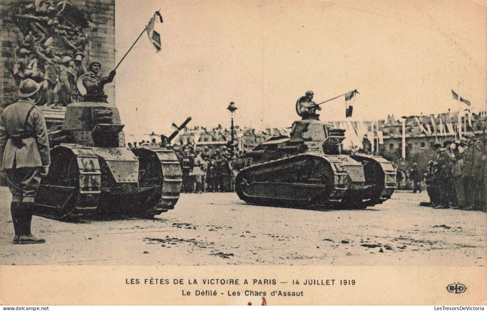 MILITARIA - Les Fêtes De La Victoire à Paris - 14 Juillet 1919 - Défilé - Chars D'Assaut - Carte Postale Ancienne - Guerre 1914-18