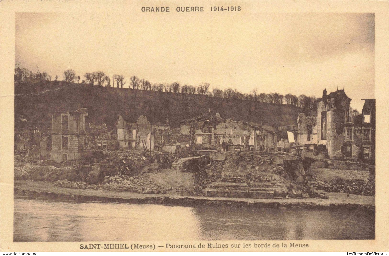 MILITARIA - Grande Guerre (Meuse) - Panorama De Ruines Sur Les Bords De La Meuse - Carte Postale Ancienne - Guerra 1914-18