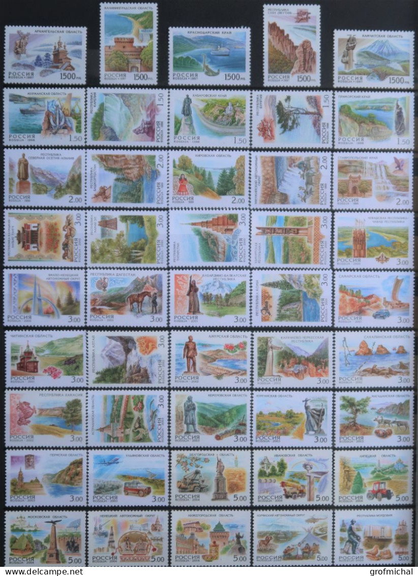 Full Set Of 88 Mint Stamps Regions Of Russia  Issued In 1997-2023 - Collections