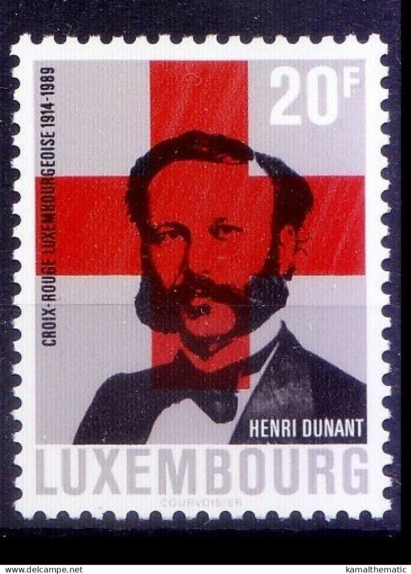 Luxembourg 1989 MNH, Henry Dunant, Red Cross, Nobel Peace - Henry Dunant