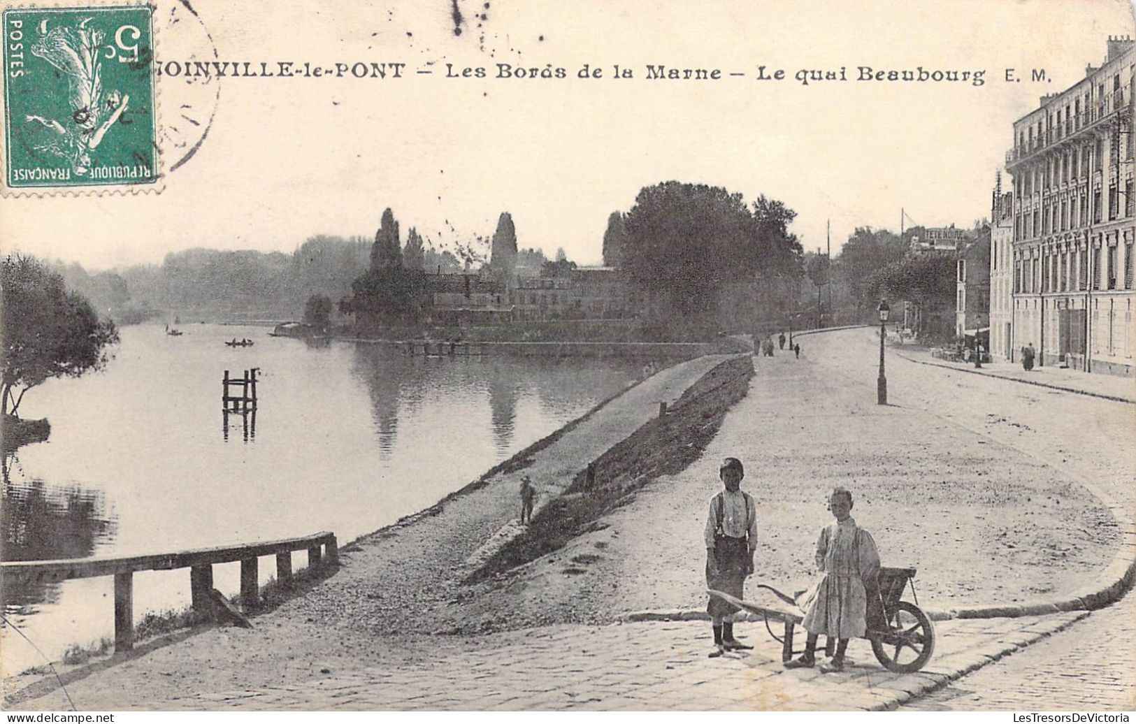 FRANCE - 94 - JOINVILLE LE PONT - Les Bords De La Marne - Le Quai Beaubourg - E M - Carte Postale Ancienne - Joinville Le Pont