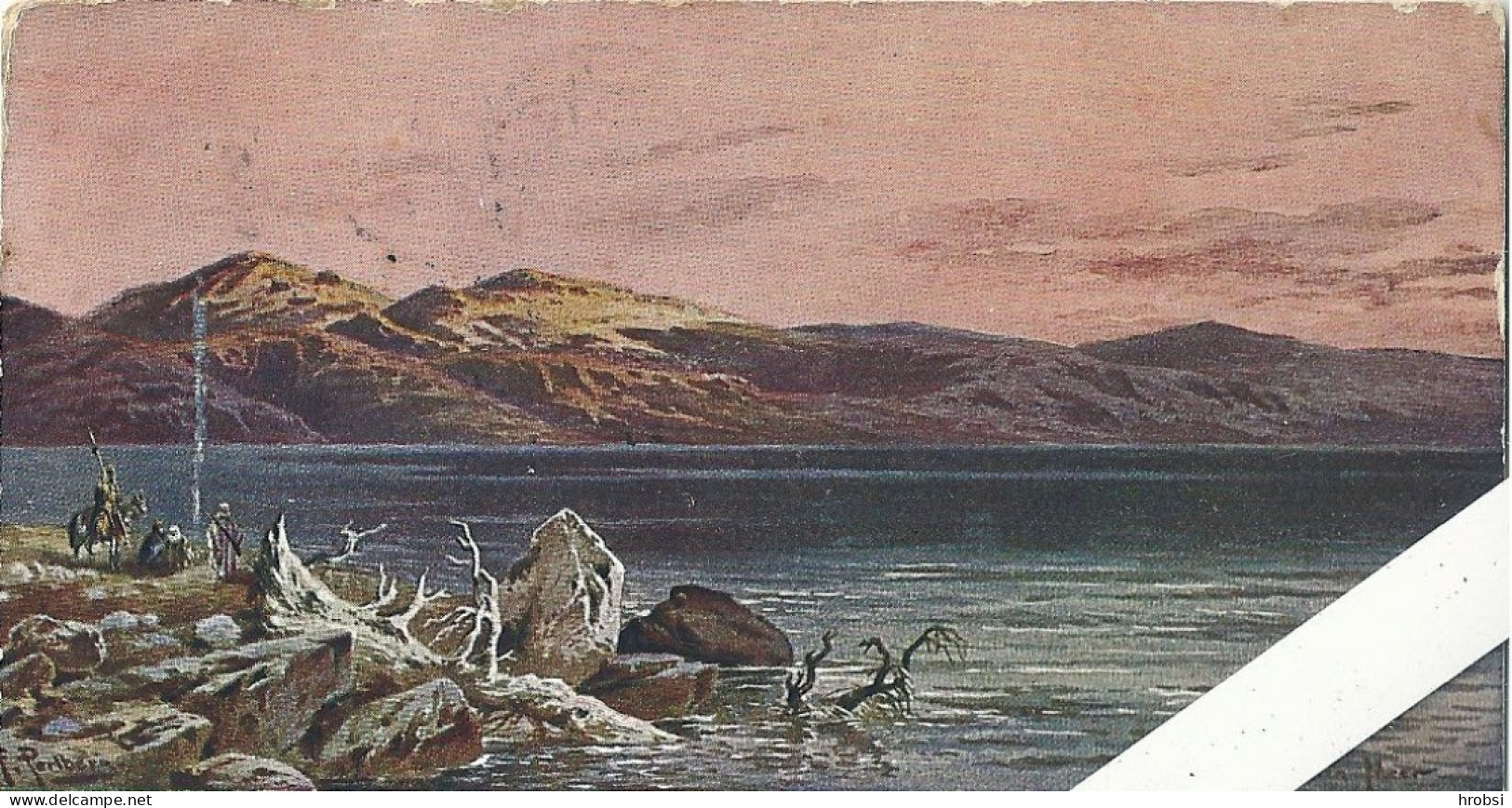 Israël,  Illustrateur Perlberg F, ,Soir Au Lac Asphaltite ( Mer Morte) - Perlberg, F.