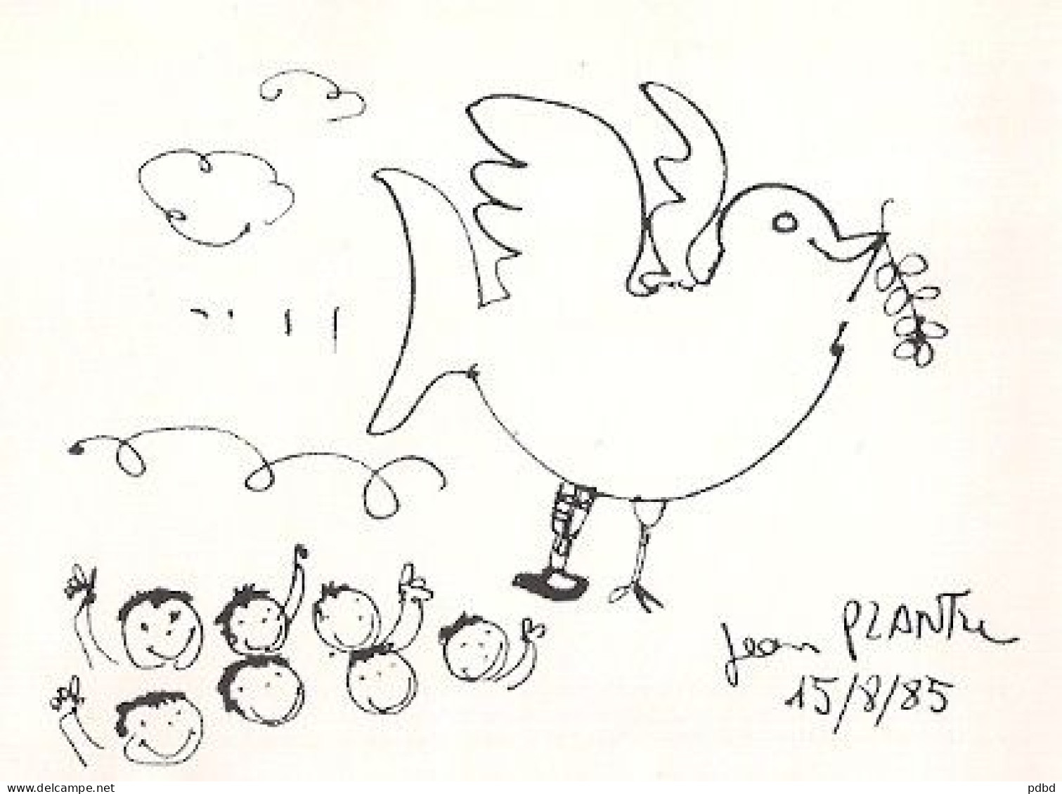 55 . Jean Plantu . 15 08 1985 . Oiseau . Enfant . - Plantu